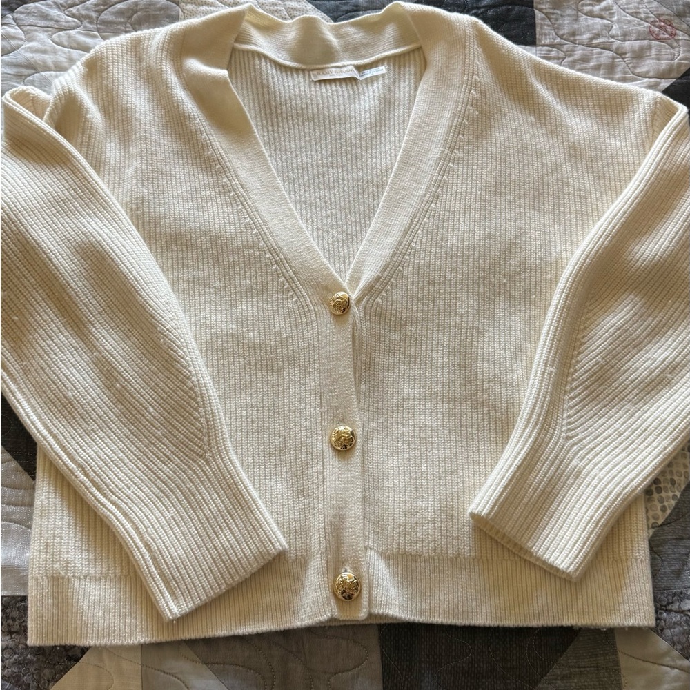 Ramy Brook Cream Buttoned Cardigan